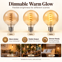 Lampe rétro personnalisée de qualité supérieure avec logo, lampe Edison, ampoule à filament LED, verre transparent, ampoule vintage pour l'éclairage de bar et de café nostalgiques