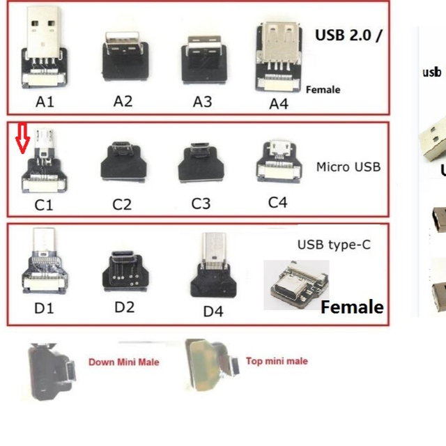 Factory Price With Stable Quality Ultra Flat Thin Fpv Side Angle Mini Micro USB Flexible Fpc Ribbon Cable