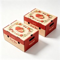 Boîtes en carton ondulé pliables personnalisées pour l'emballage des fruits, boîtes cadeaux en papier kraft pour fruits mélangés, raisins et produits frais