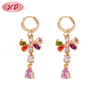Women Girl 2021 Rose Gold Color Fashion Jewelry Water Drop Earrings For Party Anniversary Gift Wholesale