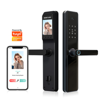 Cerradura Inteligente WiFi Tuya con Manija, Huella Dactilar, Contraseña, Tarjeta RFID, Control por Aplicación, Entrada sin Llave, Seguridad Electrónica