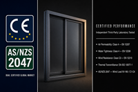 Ventana Corredera de Aluminio con Doble Acristalamiento, Rotura de Puente Térmico, Perfil de 2.0mm, Certificación CE, Insonorizada, de Piso a Techo, OEM
