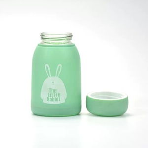 Taza de agua de cristal bonita de alta calidad, taza portátil, cubierta de silicona, anticaída y antiquemaduras con tapa - Product Image 5