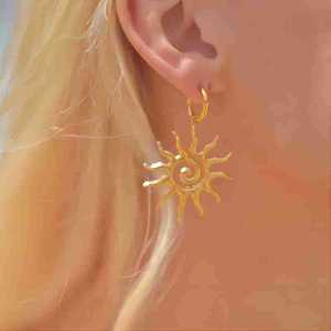 ต่างหูทรงเรขาคณิตแบบเกลียว ไทเทเนียมสตีล สีไม่ซีดจาง เครื่องประดับแฟชั่นสำหรับงานปาร์ตี้ - Product Image 3