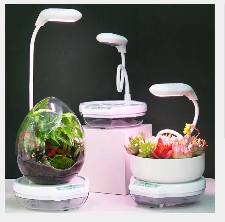 Luz Led Planta Lazy Flower Pot Lámpara de mesa Tipo Flower Pot Grow Light con maceta