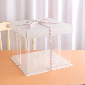 <strong>Acetate</strong> Plastic Transparent Cake <strong>Roll</strong> Slice Box Packaging with Handle in Small Quantities for Cake - Product Image 1