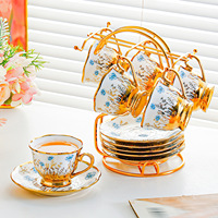 Tasse et soucoupe à expresso en céramique de 100 ml, style rétro britannique, pour café et restaurant