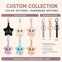 Jouet en peluche personnalisé OEM ODM, animal en peluche, mascotte Starblink Lash Pal, porte-clés, cadeau promotionnel pour les soins de beauté et les entreprises