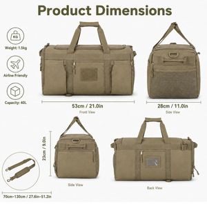 Tactical Duffel <b>Bag</b> 45L, Gym <b>Bag</b> for Men Women with Shoe Compartment & <b>MOLLE</b>, Travel Overnight Duffle for Sports & Work - Product Image 2