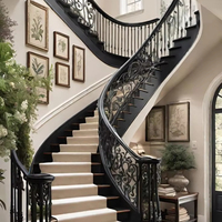 Nouvelle Escalier Courbé Exquis 2026 de Fabrication Industrielle avec Marches en Bois Massif pour Usage Résidentiel et Domestique