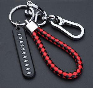 Colgante DIY de cuerda trenzada con placa de número de teléfono móvil para llaves de coche, para hombres y mujeres, accesorio para llavero, regalo - Product Image 6