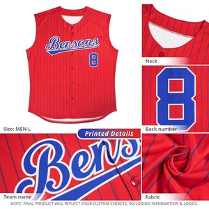 Maillot de baseball personnalisé sans manches, avec nom et numéro, gilet entièrement boutonné, unisexe, respirant, imprimé par sublimation, vêtements de sport - Product Image 4