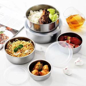 도매 5 개 스테인레스 스틸 보온병 상자 세트 열 보존 냄비 뚜껑 인도 가열 식품 저장 용기 - Product Image 3