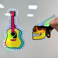 Film adhésif statique holographique personnalisé en PET pour vente en gros, autocollant de fenêtre arc-en-ciel en vrac, activé par l'eau, en silicone simple