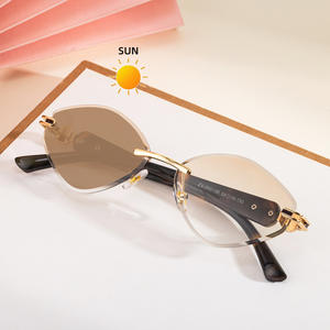 Lunettes de soleil œil de chat pour femme Zx 98513, verres photochromiques UV400, monture plastique et métal, lentilles PC, protection solaire noire, style extérieur - Product Image 1