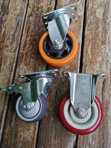 Heavy-Duty 100/125/150/200/250/300mm ruote ruote PU battistrada con anima in ferro zincato piastra fissa 3/4/5/6/8/12In - Product Image 3