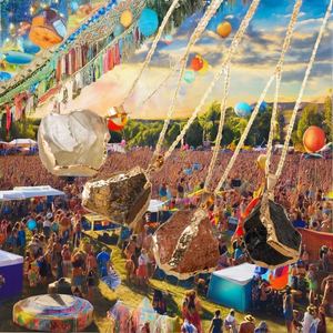 Collier en pierre brute de cristal, pendentif tête de taureau exagéré, forme irrégulière, bijoux de mariage rétro bohème pour femme - Product Image 2