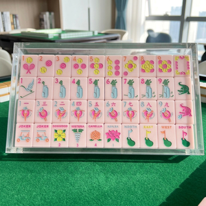 Factory Wholesale American Country Green Acrylic Mahjong Set Country Club Style American Mahjong Tiles - Product Image 1