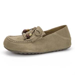 Mocassins en daim souple à pampilles de <span class=keywords><strong>marque</strong></span> de créateur personnalisés en gros pour femmes, style décontracté, chaussures plates de marche, chaussures bateau, direct usine - Product Image 2