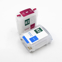 BOMA.LTD 4 Warna/Set untuk HP10 82 Kartrid Tinta Isi Ulang dengan Chip Reset Otomatis untuk Printer HP Designjet 500 500PS 800 800PS