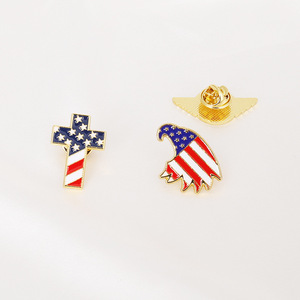 Pins de Esmalte com Bandeira Americana dos EUA, Broches de Lapela de Liga com Bandeira Nacional dos EUA com Fecho Borboleta para Lembrança de Viagem, Roupas e Bolsas - Product Image 4