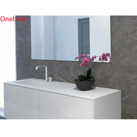 Lavabos doubles modernes en surface solide avec meuble sous-vasque, toilettes, WC, lavabos de salle de bain
