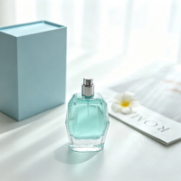 Flacon de parfum en verre en gros, 30 ml, 50 ml, 100 ml, flacon atomiseur de parfum vide irrégulier avec pompe pulvérisatrice et bouchon, avec boîte