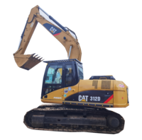 Excavatrice sur chenilles hydraulique d'occasion 312D, moteur 100 % opérationnel, état durable, composants essentiels inclus, modèle 2018, 1,6 m