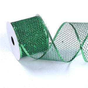 Customized Wire Edge Netting <strong>Deco</strong> <strong>Mesh</strong> <strong>Ribbon</strong> Wired for Crafts Project Decoration - Product Image 1