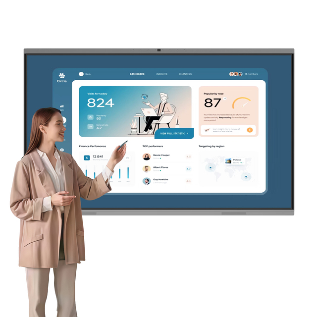 55/65/75/85/86/98/110-inch LCD 4K 120Hz 20-Point Touch Interactive Whiteboard with Metal Frame