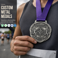 Médailles personnalisées en métal pour marathon, artisanat, course à pied 5K 10K, style antique pour événements sportifs de cross-country, souvenirs et trophées