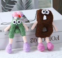 Emotionele gehaakte sleutelhangers handgemaakt mini grappige komkommer cadeau onder de 1 dollar gehaakte cadeaus emotionele fruitjes