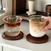 Verres à café coréens à large bord en borosilicate transparent, jolis gobelets pour boire du lait, du vin, de l'eau