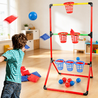 Kinder-Outdoor-Wurfspiel-Set: Beanbags, Ringwurf, Basketballkorb – Eltern-Kind-Sportaktivität