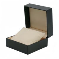 Boîte à montre carrée en cuir PU, réutilisable, portable, à un seul compartiment, étui à montre, bracelet, emballage cadeau pour bijoux, logo personnalisé
