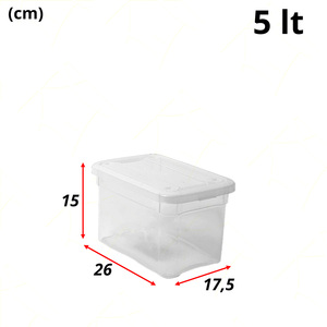 Scatola di Stoccaggio in Plastica Solida da 5L, 17.5x26x15H, Design Base e Robusto - Product Image 6