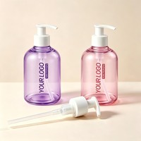 Bouteilles à pompe en plastique transparent, emballage cosmétique, conteneur pour lotion, shampoing, soins de la peau, logo personnalisé