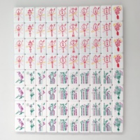 Excellent jeu de mahjong en acrylique personnalisable de couleur vert turquoise, un article tendance adapté aux jeux