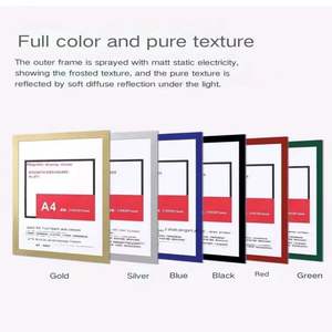 Cadre de certificat d'affiche magnétique auto-adhésif A3/A4 Aimant de réfrigérateur <span class=keywords><strong>Porte</strong></span>-cartes <span class=keywords><strong>mural</strong></span> en PVC pour photos et documents Cadre - Product Image 5