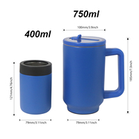 Nouveauté 2025, gobelet isotherme à vide multifonction de 750 ml, boîte de rangement de 400 ml, utilisable comme refroidisseur de canettes de bière de 12 oz