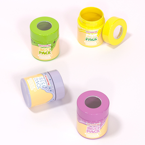 Pot en plastique résistant aux enfants de 3 oz et 4 oz avec couvercle grossissant, hermétique, à large ouverture, rond, pour herbes, fleurs et pilules - Product Image 1
