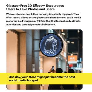 Ventilateur holographique 3D, boîte lumineuse publicitaire LED, écran d'affichage LED double face, signalisation numérique, affichage promotionnel commercial pour la vente au détail - Product Image 5