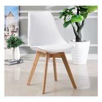 Chaise de salle à manger multifonctionnelle avec dossier en bois massif et pieds en plastique écologique pour la maison