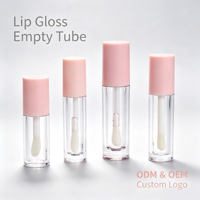 Boîte d'emballage personnalisée pour tube de gloss à lèvres, blanc, rose, or rose, conteneur vide pour gloss à lèvres, grand pinceau, impression