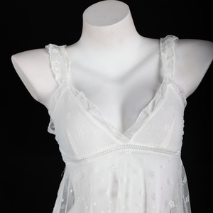 Lemon Story Women's <b>White</b> <b>Lace</b> Slip Dress Breathable Polyester Nightgown Sexy Style Adult Size - Product Image 2