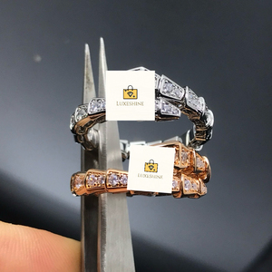 Anillo de diamantes de joyería de diseñadores de marca de lujo de alta versión de moda con anillo de serpiente de amor chapado en oro de primavera para mujer - Product Image 3