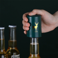 Ouvre-bouteille de bière automatique magnétique moderne créatif en acier inoxydable, presse-couvercle de cuisine portable, gadget de bar