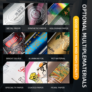 Etiquetas adhesivas de aluminio y metal dorado rojo de gama alta personalizadas, etiquetas para alimentos con <span class=keywords><strong>alcohol</strong></span> y vino en relieve, pegatinas de PVC para mascotas de fábrica - Product Image 6