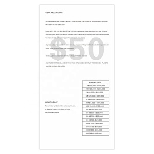 Tarjeta de Raspar para Lotería con Premios Dorados, Tamaño Personalizado, Logotipo Personalizado, Impresión Digital, Boletos de Lotería Personalizados - Product Image 4