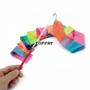 Hot Sale 2m 4m Gradient Color Rhythmic Gymnastics Ribbon Fiberglass Pole Dance Ribbon - Product Image 4